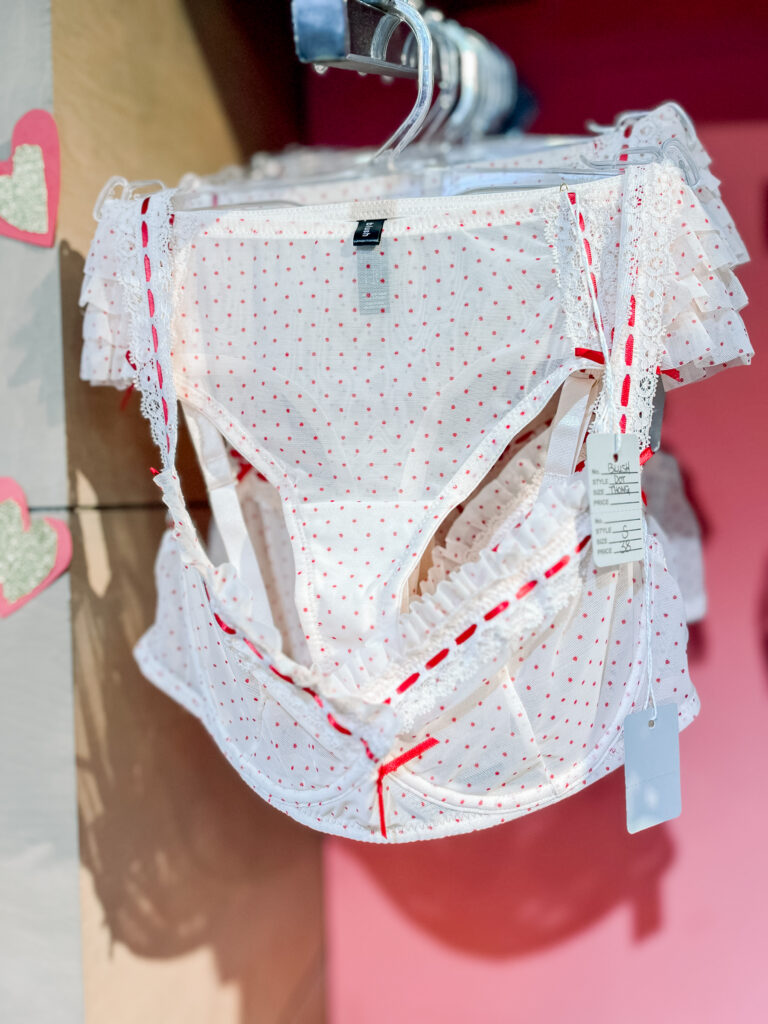 Lingerie piece for sale Inside the store I.C. London that sells high end Lingerie in Laguna Beach, California